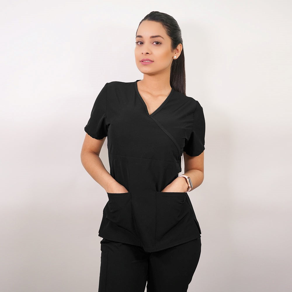 Delantal Mujer tela Anti fluidos. Negro - Art. 2315