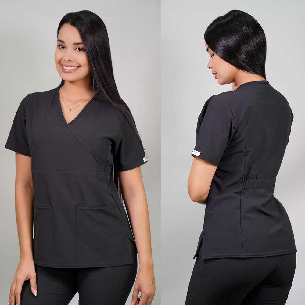 Delantal Mujer tela Anti fluidos. Gris oscuro - Art. 2317