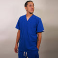 Delantal hombre tela Anti fluidos. Azul Rey - Art. 632