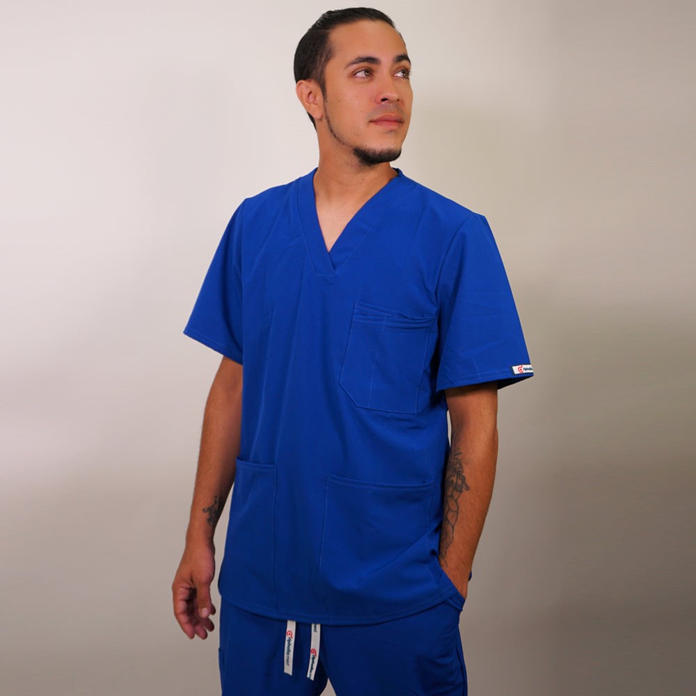 Delantal hombre tela Anti fluidos. Azul Rey - Art. 632