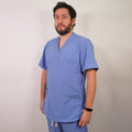 Delantal hombre tela Anti fluidos. Celeste - Art. 640