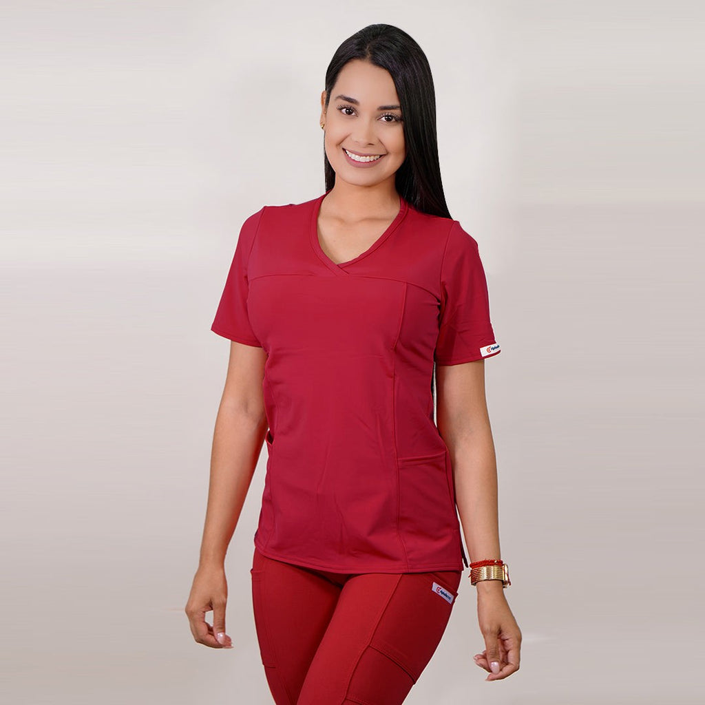 Delantal Mujer tela elasticada. Rojo - Cod. 764