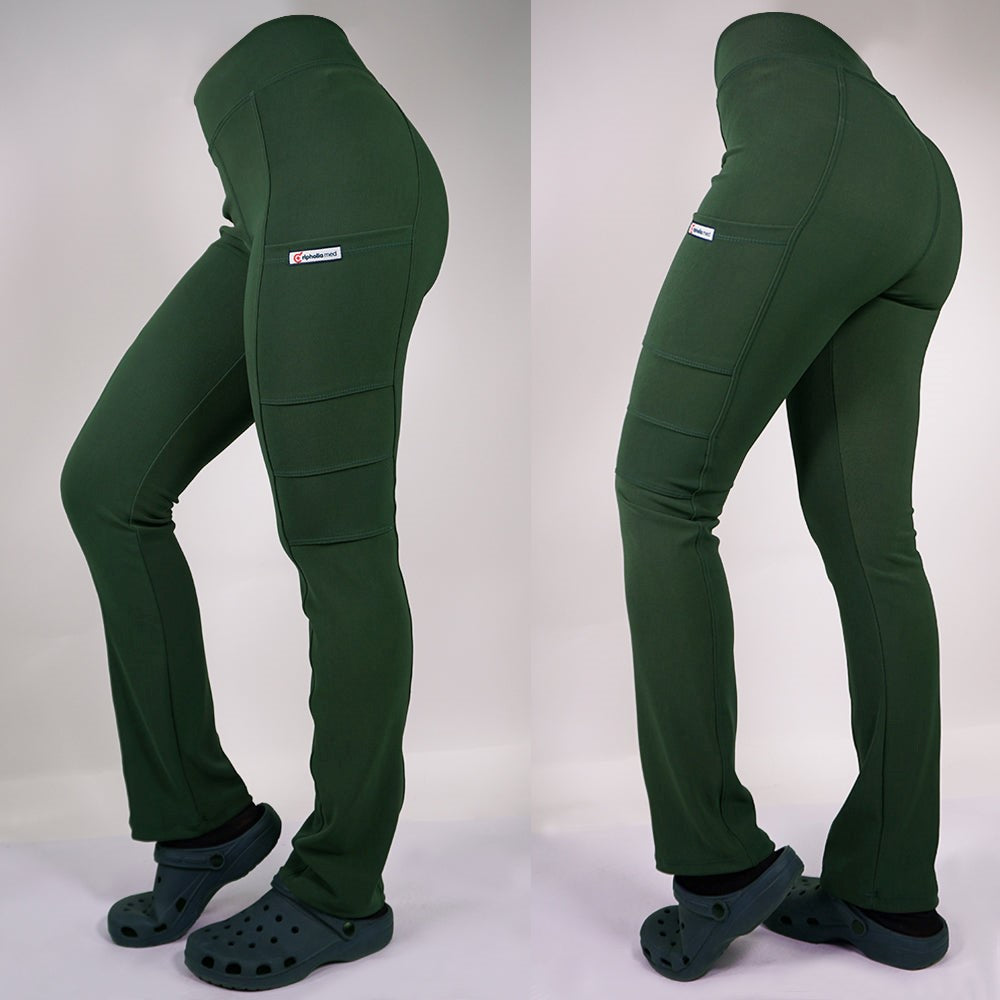 Pantalón clinico elasticado Spandex. Art. 880-12 Verde Botella