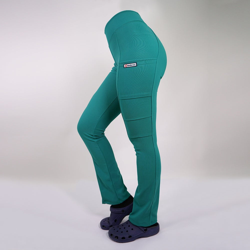 Pantalón clinico elasticado Spandex. Art. 880-14  Verde Turquesa