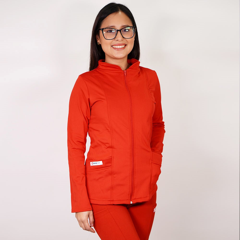 Polerón clínico Spandex - Mujer. Art. 906 - Rojo