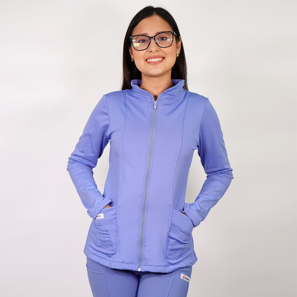 Polerón clínico Spandex - Mujer. Art. 909 - Celeste