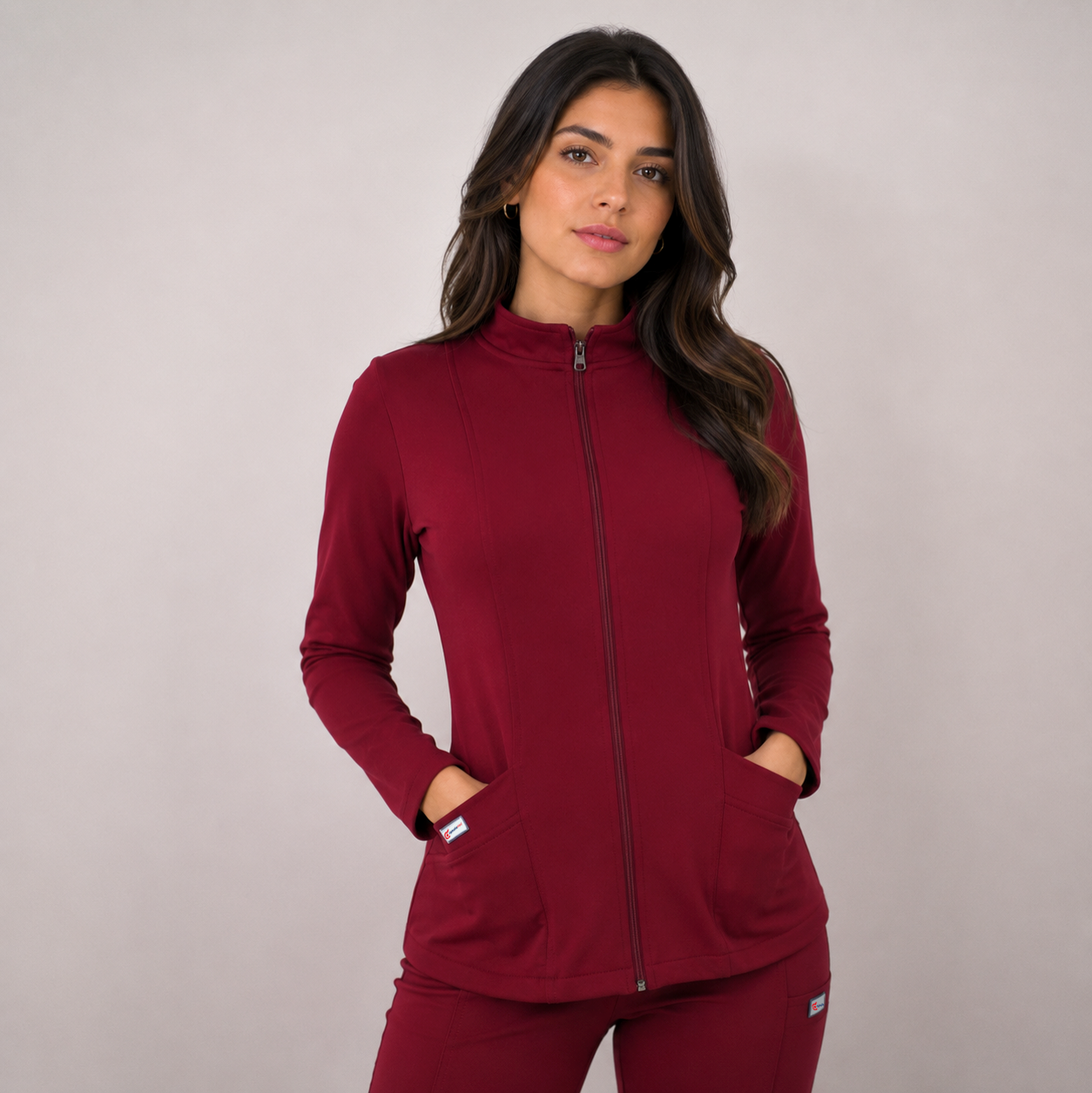 Polerón clínico Spandex - Mujer. Art. 911 - Burdeo