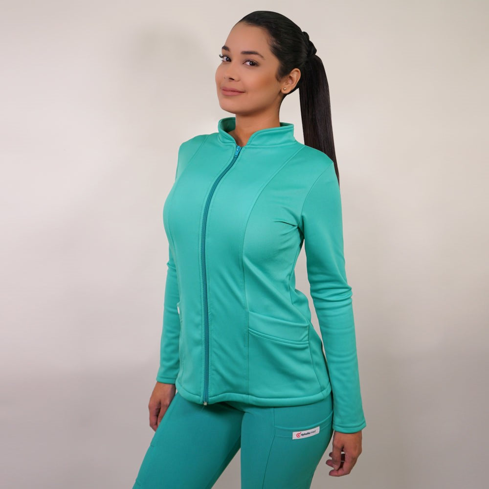 Polerón clínico Spandex - Mujer. Art. 916 - Verde Turquesa