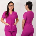Delantal Mujer anti fluidos Azalea con cierre. Fucsia - Art. AZALEA-13