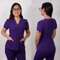 Delantal Mujer anti fluidos Azalea con cierre. Morado - Art. AZALEA-4-A