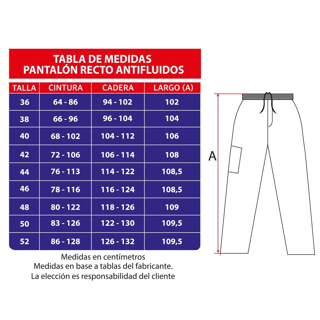 Pantalón clínico Recto Anti fluidos. Art. 799-2 - Azul Rey